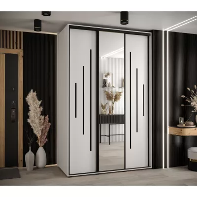 Šatníková skriňa YVONA 13 - 150/60 cm, biela / čierna