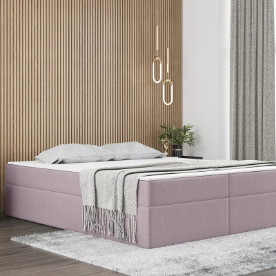 Čalúnená manželská posteľ UZMA - 200x200, ružová