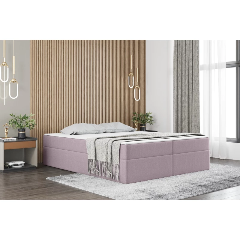 Čalúnená manželská posteľ UZMA - 200x200, ružová