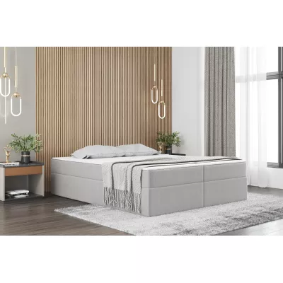 Čalúnená manželská posteľ UZMA - 200x200, svetlo šedá