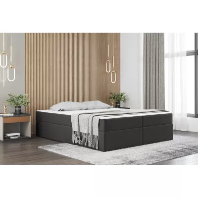 Čalúnená manželská posteľ UZMA - 160x200, tmavo šedá
