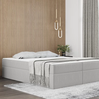 Čalúnená manželská posteľ UZMA - 160x200, svetlo šedá