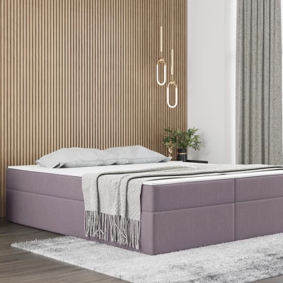 Čalúnená manželská posteľ UZMA - 140x200, svetlo fialová
