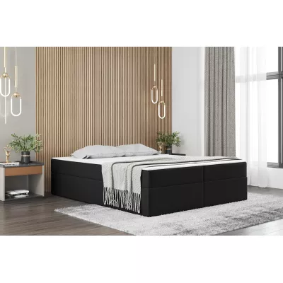 Čalúnená manželská posteľ UZMA - 140x200, čierna