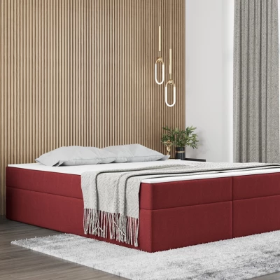 Čalúnená manželská posteľ UZMA - 140x200, červená