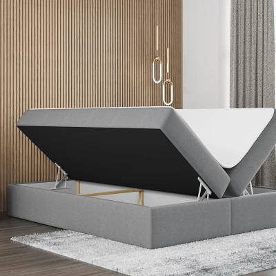 Čalúnená jednolôžková posteľ UZMA - 120x200, svetlo šedá