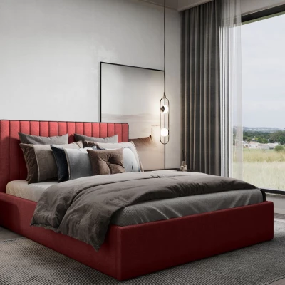 Čalúnená manželská posteľ ANNELI - 200x200, červená
