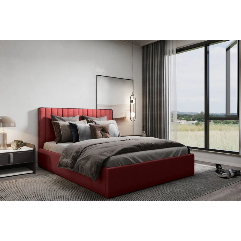 Čalúnená manželská posteľ ANNELI - 160x200, červená