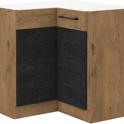 Dolná rohová skrinka MYRNA - 90x90 cm, dark wood / dub lancelot