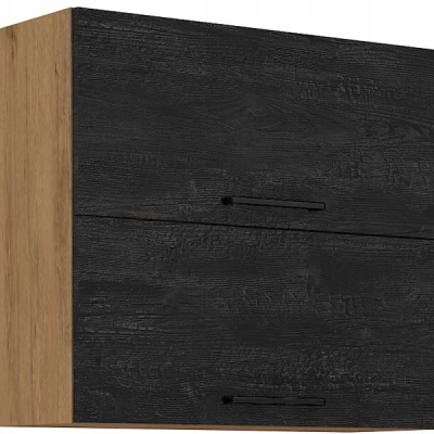 Horná výklopná skrinka MYRNA - šírka 80 cm, dark wood / dub lancelot