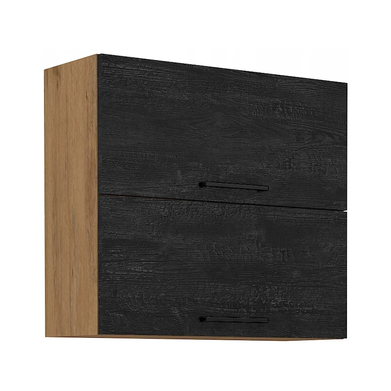 Horná výklopná skrinka VANYA - šírka 80 cm, dark wood / dub lancelot