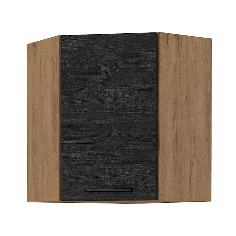 Horná rohová skrinka MYRNA - 60x60 cm, dark wood / dub lancelot