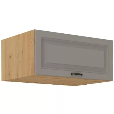 Hlboká digestorová skrinka SOPHIA - šírka 80 cm, svetlo šedá / dub artisan