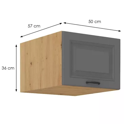 Horná skrinka s výklopnými dvierkami SOPHIA - šírka 50 cm, šedá / dub artisan