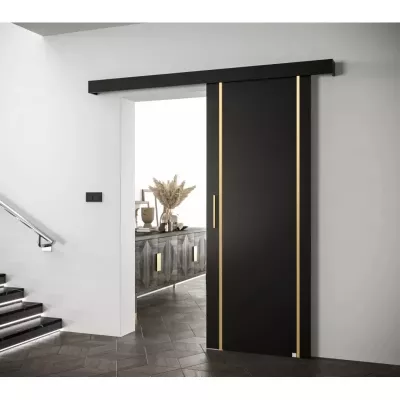Posuvné dvere so zlatými úchytmi SALOME 9 - čierne