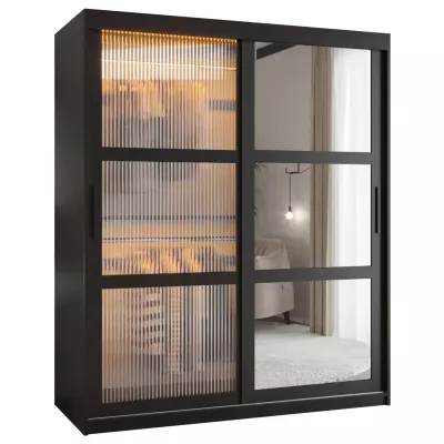 Šatníková skriňa SHERYL 2 - 150 cm, čierna / čierna