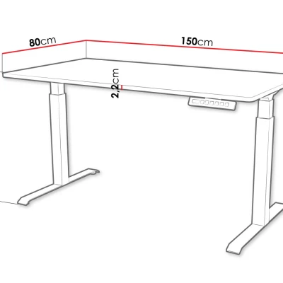 Výškovo nastaviteľný písací stôl HUTTO 2 - čierny