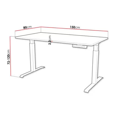 Výškovo nastaviteľný písací stôl HUTTO 2 - čierny