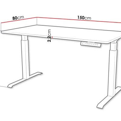 Výškovo nastaviteľný písací stôl HUTTO 2 - čierny / biely