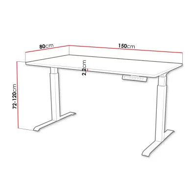 Výškovo nastaviteľný písací stôl HUTTO 2 - čierny / biely