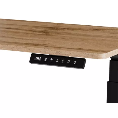 Výškovo nastaviteľný písací stôl HUTTO 1 - čierny / dub wotan