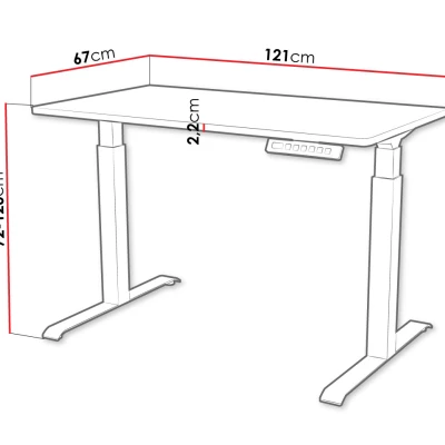 Výškovo nastaviteľný písací stôl HUTTO 1 - čierny