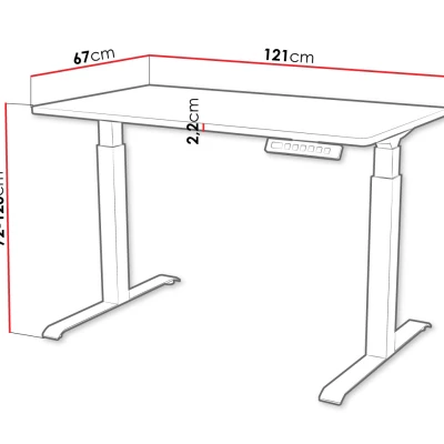 Výškovo nastaviteľný písací stôl HUTTO 1 - čierny / biely