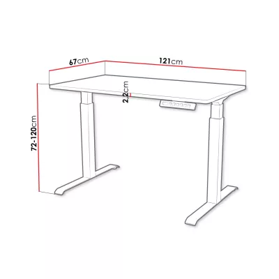Výškovo nastaviteľný písací stôl HUTTO 1 - čierny / biely