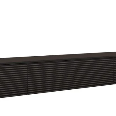 Široký TV stolík na nôžkach OVERTON - 200 cm, čierny grafit