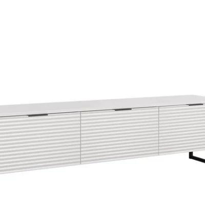 TV stolík na nôžkach OVERTON - 150 cm, biely