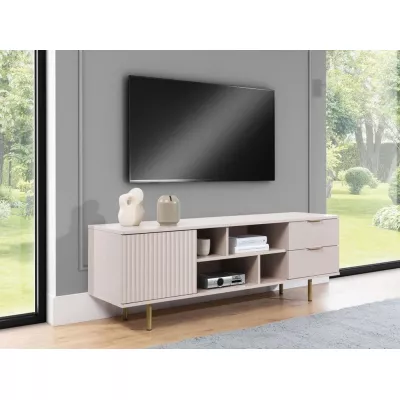Stolík pod televízor IREDELL - zlatý / kašmír