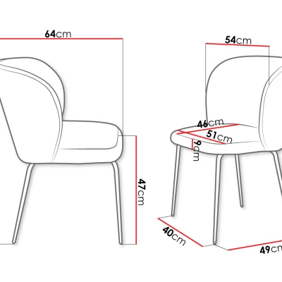 Set 2x čalúnená stolička do jedálne WEXFORD - krémový