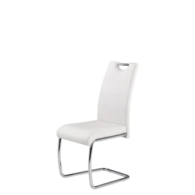Set 4x čalúnená jedálenská stolička KANTURK - biela ekokoža