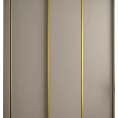 Šatníková skriňa INDIRA 1 - 200/45 cm, kašmír / zlatá
