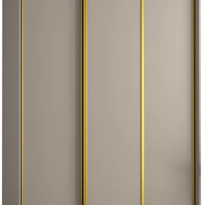 Šatníková skriňa INDIRA 1 - 170/45 cm, kašmír / zlatá