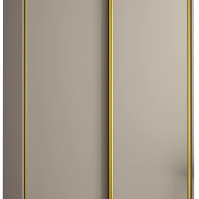 Šatníková skriňa INDIRA 1 - 140/45 cm, kašmír / zlatá
