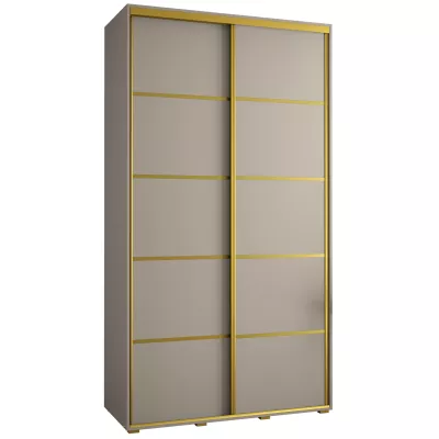 Šatníková skriňa INDIRA 4 - 140/45 cm, kašmír / zlatá