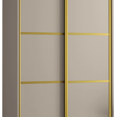 Šatníková skriňa INDIRA 4 - 120/45 cm, kašmír / zlatá