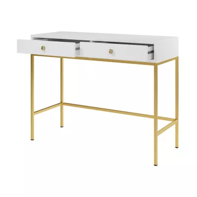 Prístenný stolík PANRUP - biely / zlatý