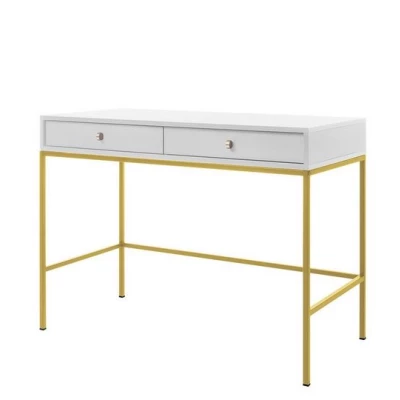 Prístenný stolík PANRUP - biely / zlatý