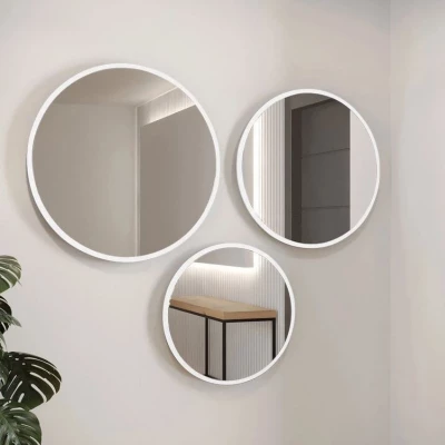Okrúhle nástenné zrkadlo BERAK 50 - biele