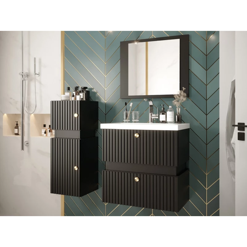 Kúpeľňová zostava SALVATORA 5 - čierna + umývadlo a sifón ZDARMA