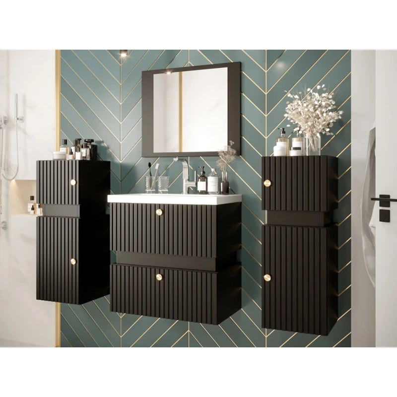 Kúpeľňová zostava SALVATORA 3 - čierna + sifón ZDARMA