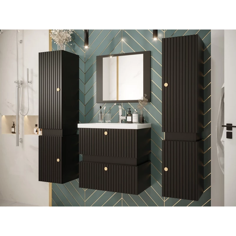 Kúpeľňová zostava SALVATORA 2 - čierna + umývadlo a sifón ZDARMA