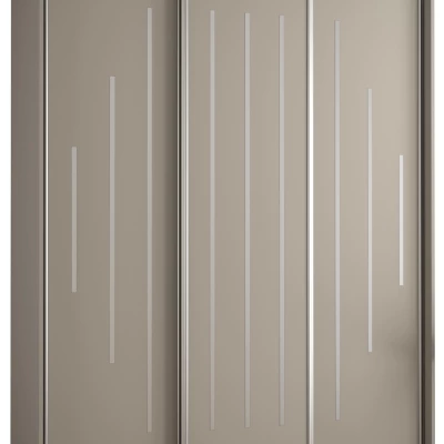 Šatníková skriňa INDIRA 12 - 170/45 cm, kašmír / strieborná