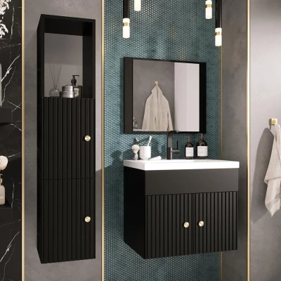 Kúpeľňová zostava SILVINO 3 - čierna + umývadlo a sifón ZDARMA
