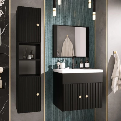 Kúpeľňová zostava SILVINO 3 - čierna + umývadlo a sifón ZDARMA
