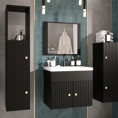 Kúpeľňová zostava SILVINO 2 - čierna + umývadlo a sifón ZDARMA