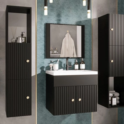 Kúpeľňová zostava SILVINO 1 - čierna + umývadlo a sifón ZDARMA