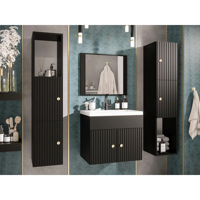 Kúpeľňová zostava SILVINO 1 - čierna + umývadlo ZDARMA